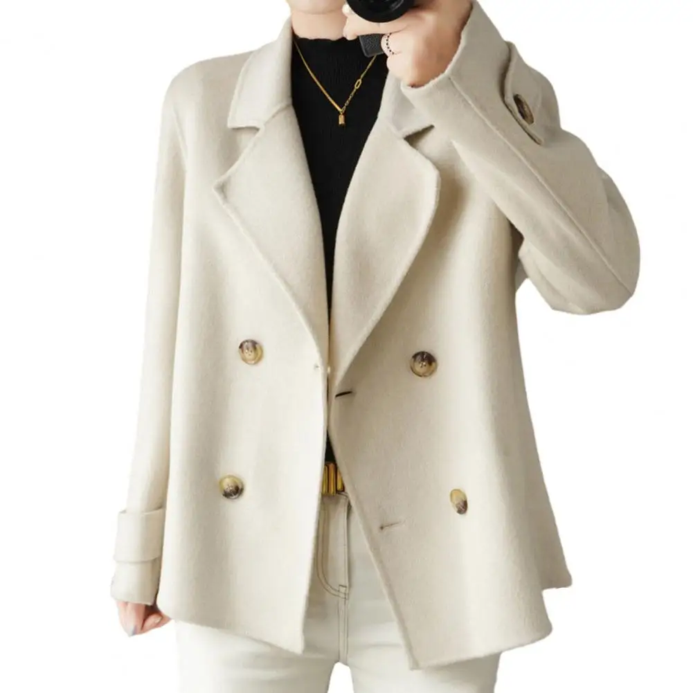 Manteau Femme Trench Coat Double Boutonnage - Manches Longues, Couleur Unie, Pour Automne/hiver/printemps - 8