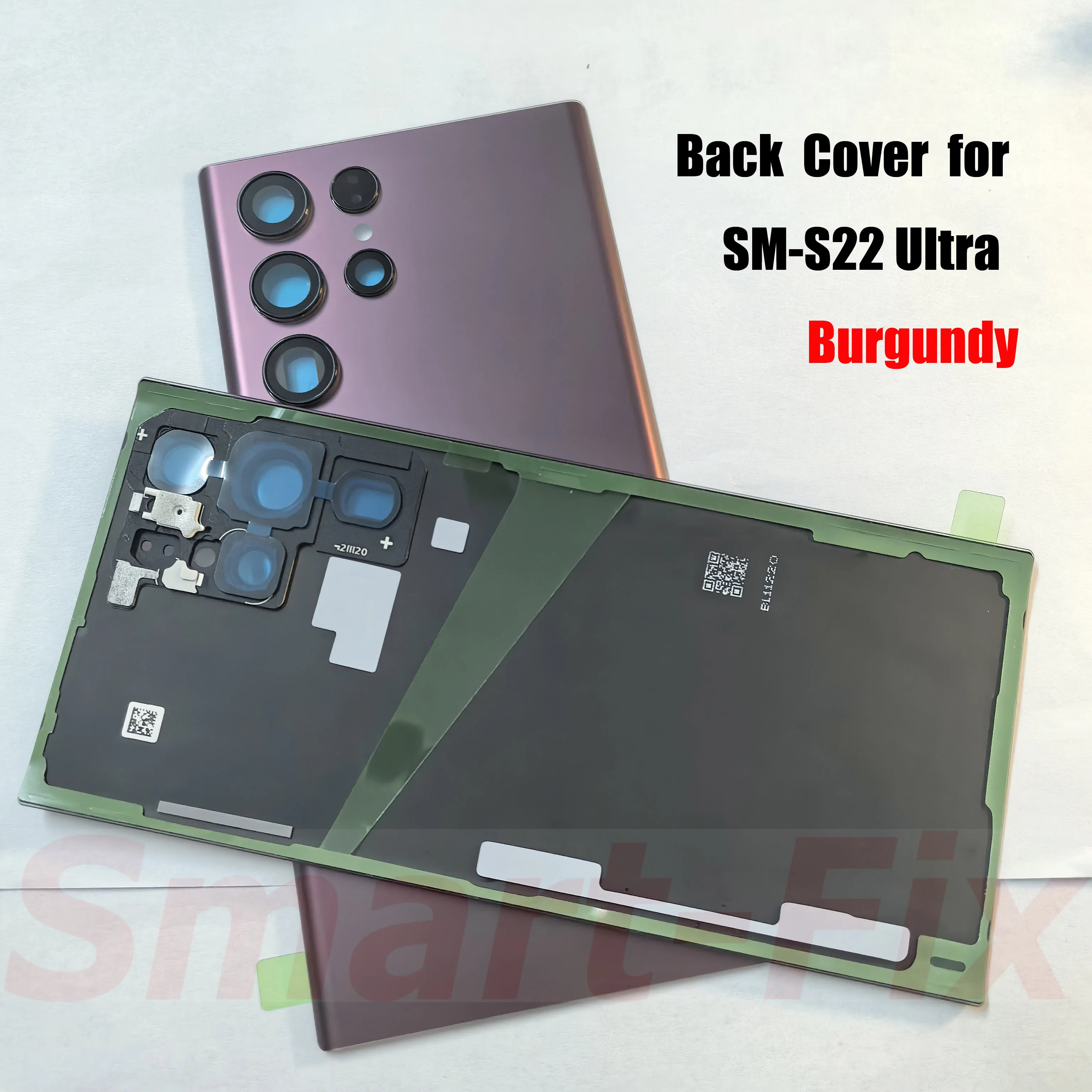 (신규) SM-S22 Ultra 22ULTRA S22U 5G 유리 배터리 도어 후면 유리 후면 하우징 후면 커버 용 O-E-M 후면 뚜껑 배터리 커버 케이스