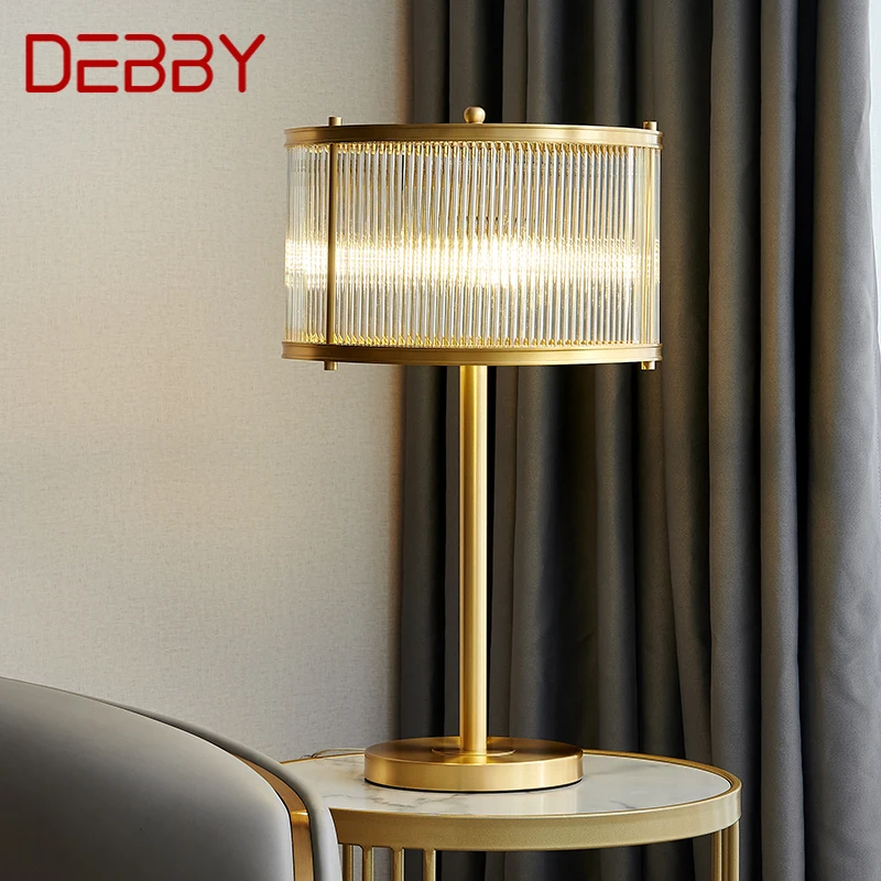 

DEBBY Nordic Brass Table Lamp Modern Luxurious Living Room Bedroom Study LED Originality Desk Light
