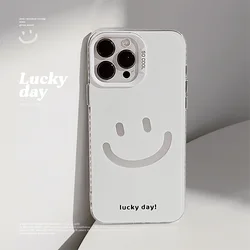 Adorable Smiling Face Minimalist White Phone Case - iPhone 12 Pro Max (WHITE)