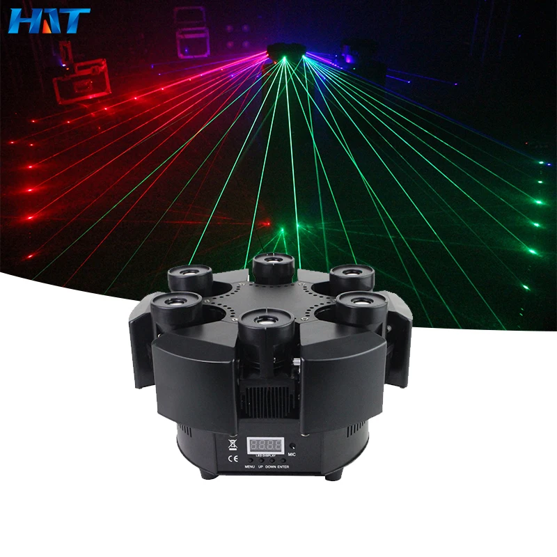 

HT New model stage lighting 6 heads moving head light DMX control 21CH 6 eyes beam laser light for wedding small party club