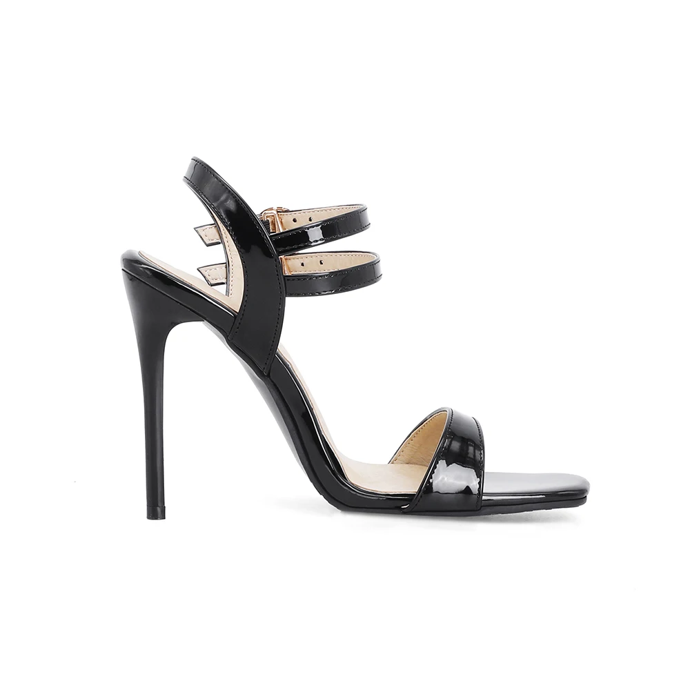 Elegant Black Red Women Slingback Sandals Sexy 4 inch High Heels Office Lady Nude Shoes Big Small Size 32 43 45 48