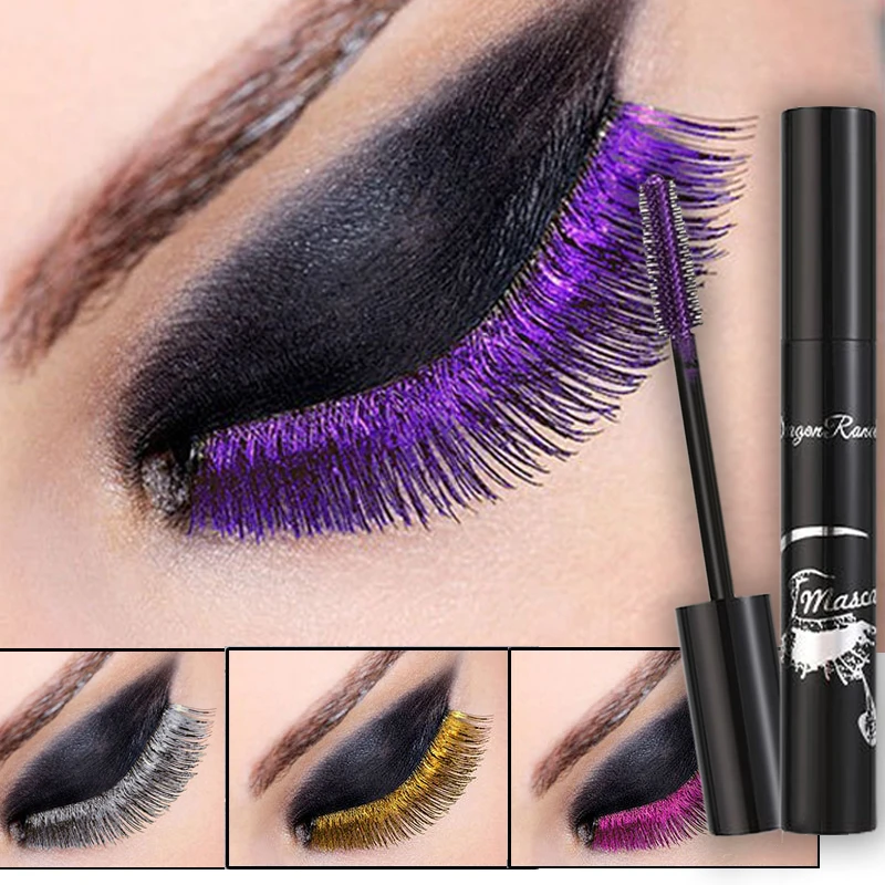 Colorful Waterproof Mascara Blue Purple Pearl Mascara Dense Eye Makeup Bronze Fine Diamond Silver Mascara Cream Cosmetics Makeup_voghion.com