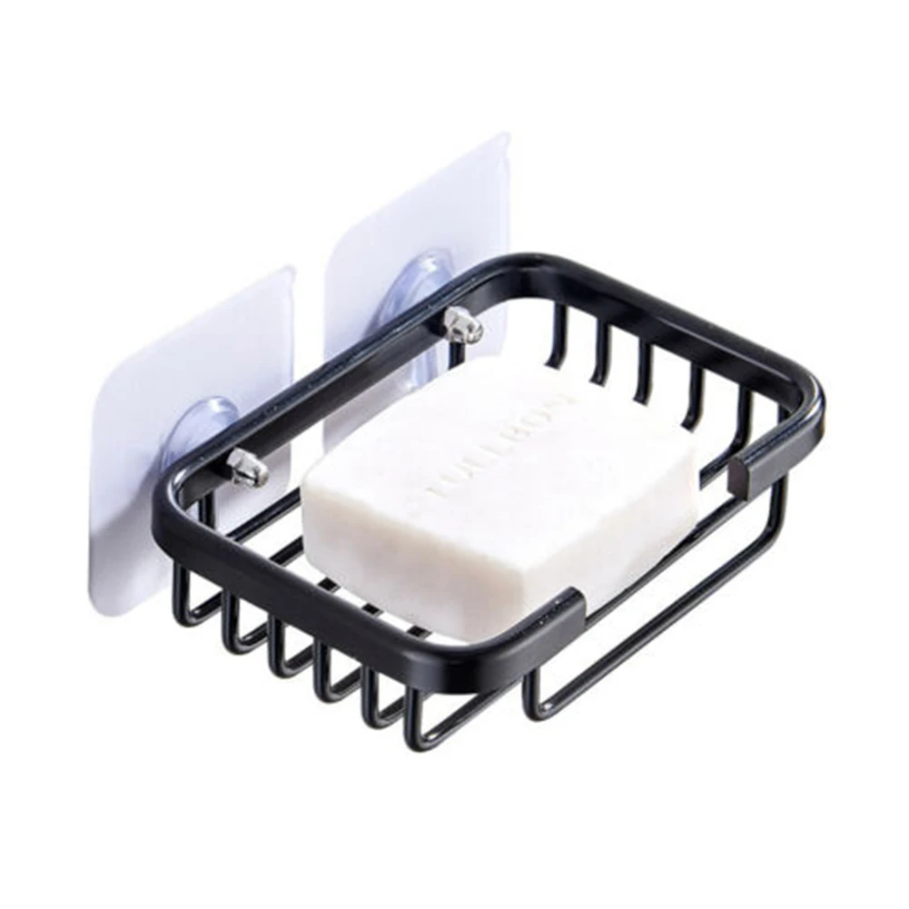 

Bathroom Soap Dish Holder Strong Suction Aluminum Material Corrosion Resistant Non Rust Space Saving Installation
