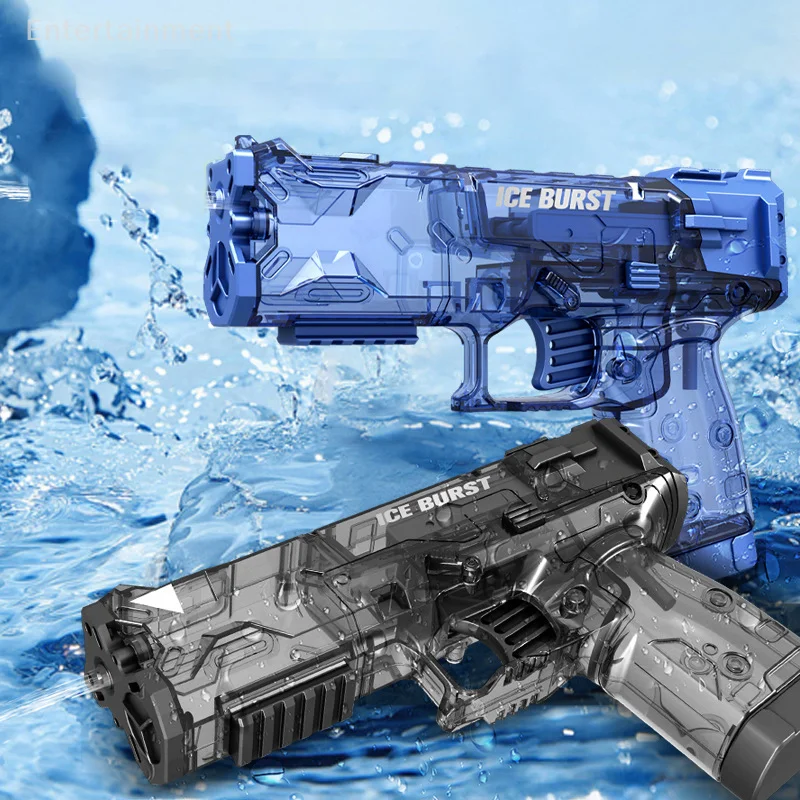 Transparent Cool Outdoor Water Gun Toy Manual Automatic Cartoon Dinosaur Water Gun Baby Bath Amusement Toy For Children