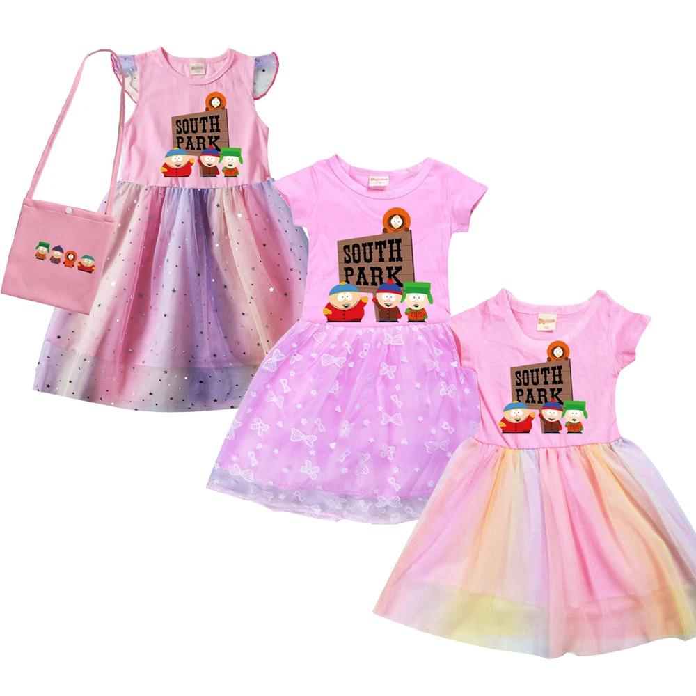 AnimeSSouthesParkKidsShortSleeveDressBagBabyGirlClothes