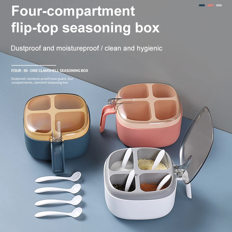 Kitchen Spice Organizer Drawer Spice Storage Sugar Bowl With Spoon Outdoor BBQ Portable Spice Rack Container Kitchen Organizer - Products to Organize Your Kitchen