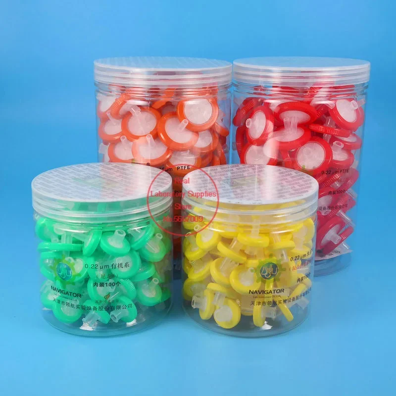 Cotton Filter Paper 100pcs/lot 13mm 25mm Disposable Needle Filter Aquo-system/Organic-system/PTFE 0.22/0.45um Membrane Syringe Filter