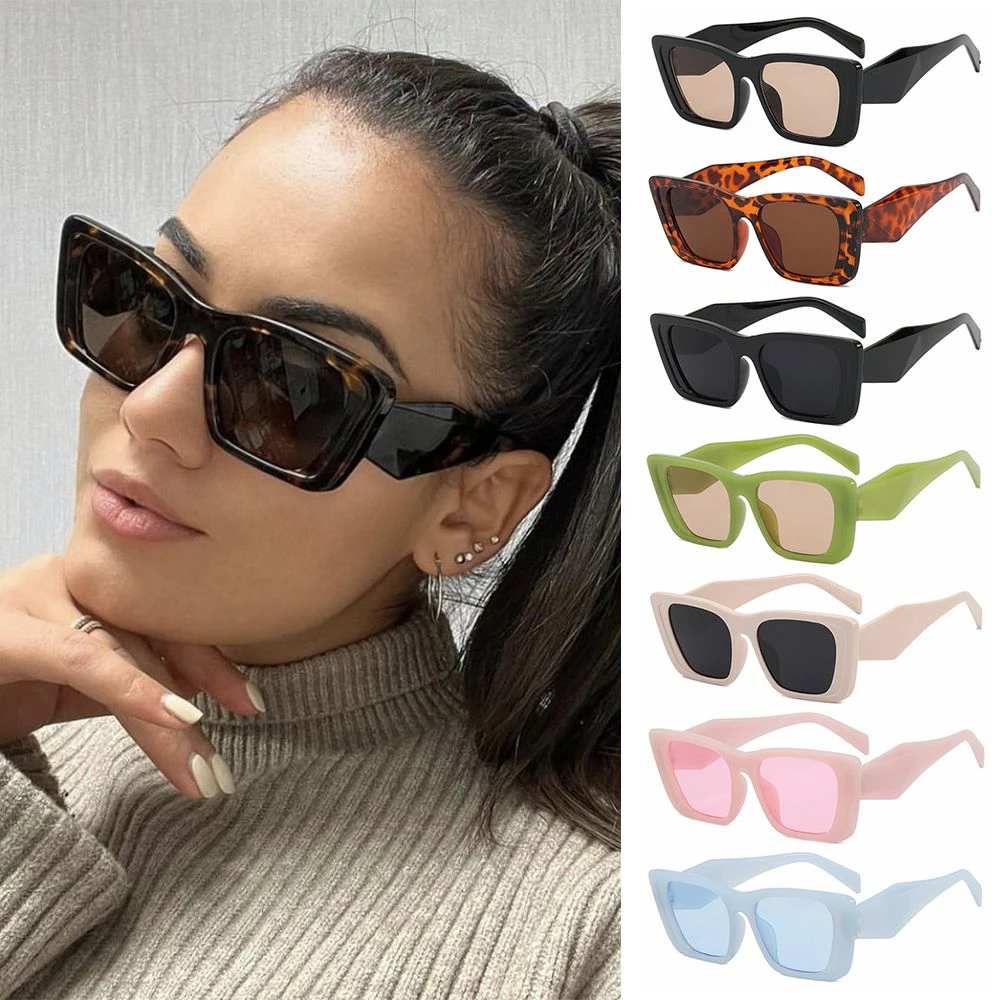 high quality Helmet Motorcycle Women Small Polygon Rectangle Sunglasses Retro Brand Designer Big Frame Square Sun Glasses Men Classic Shades UV400 Eyewear Helmet Motorcycle Full Face