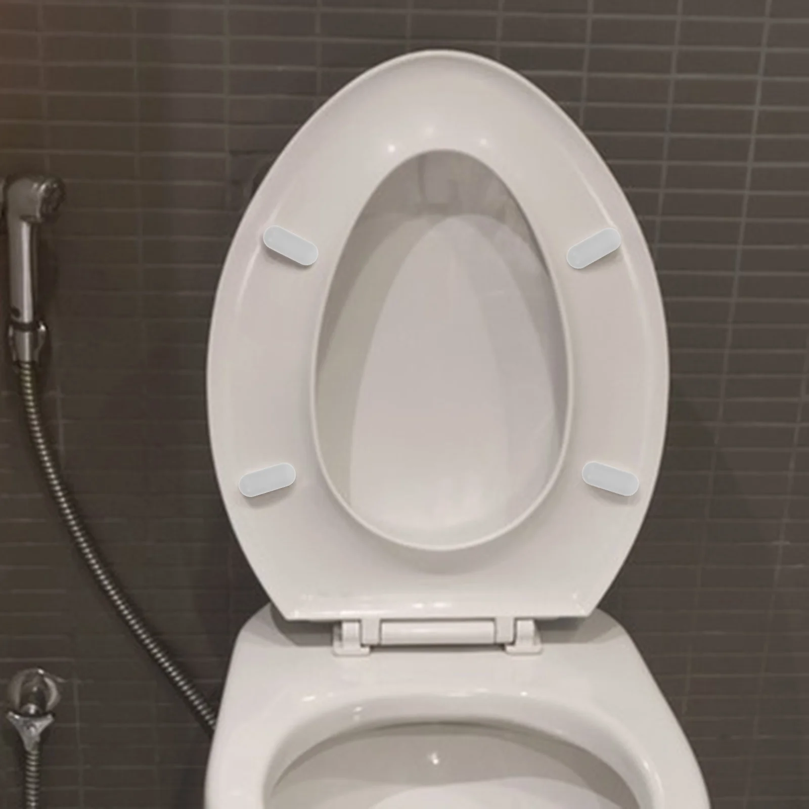 4 Pcs Bidet Toilet Seat Gasket Bumpers for Seats Pads Replacement Kit Cushioning Light Grey Lid