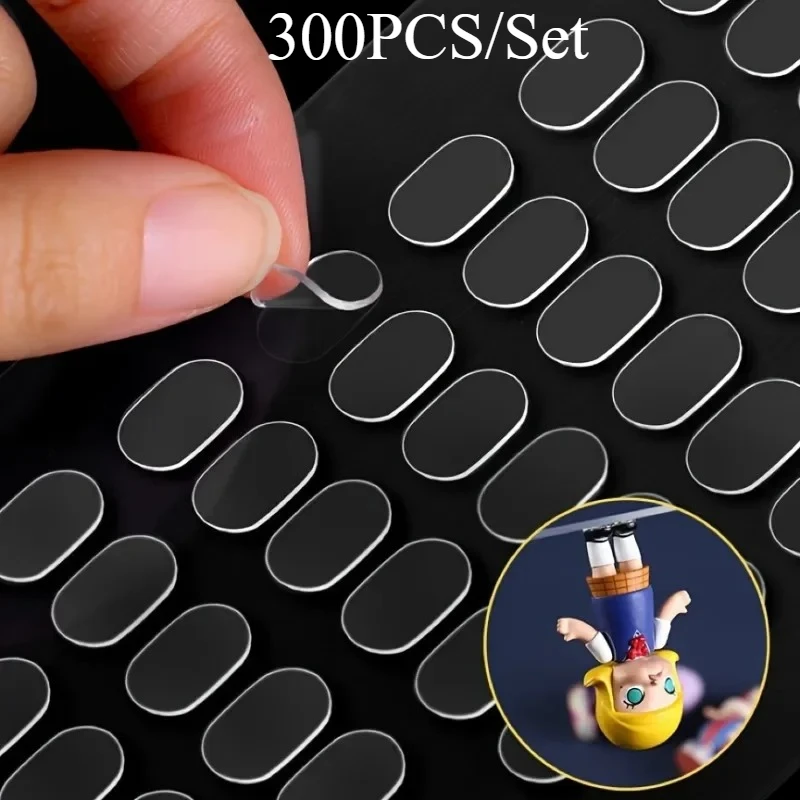 300PCS Rectangular Transparent Double-sided Tape Pad - Unmarked Anti Slip Adhesive, Suitable for DIY Projects and Fixing Objects