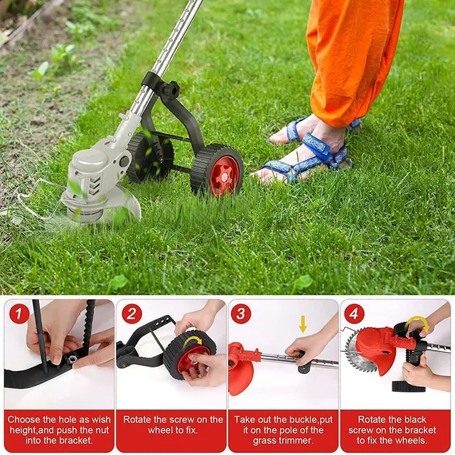 Weed Wacker With Wheels Adjustable Universal Lawn Mower String