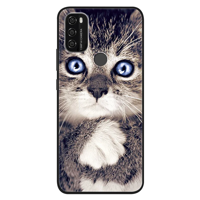 Silicone Cute Cats Painted Soft Black Cover