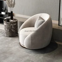 Light Luxury Simple Leisure Chaise Lounge Designer Sofa Chair Nordic Fabric Lazy Sofa Living Room Rotatable Chair Furniture 3