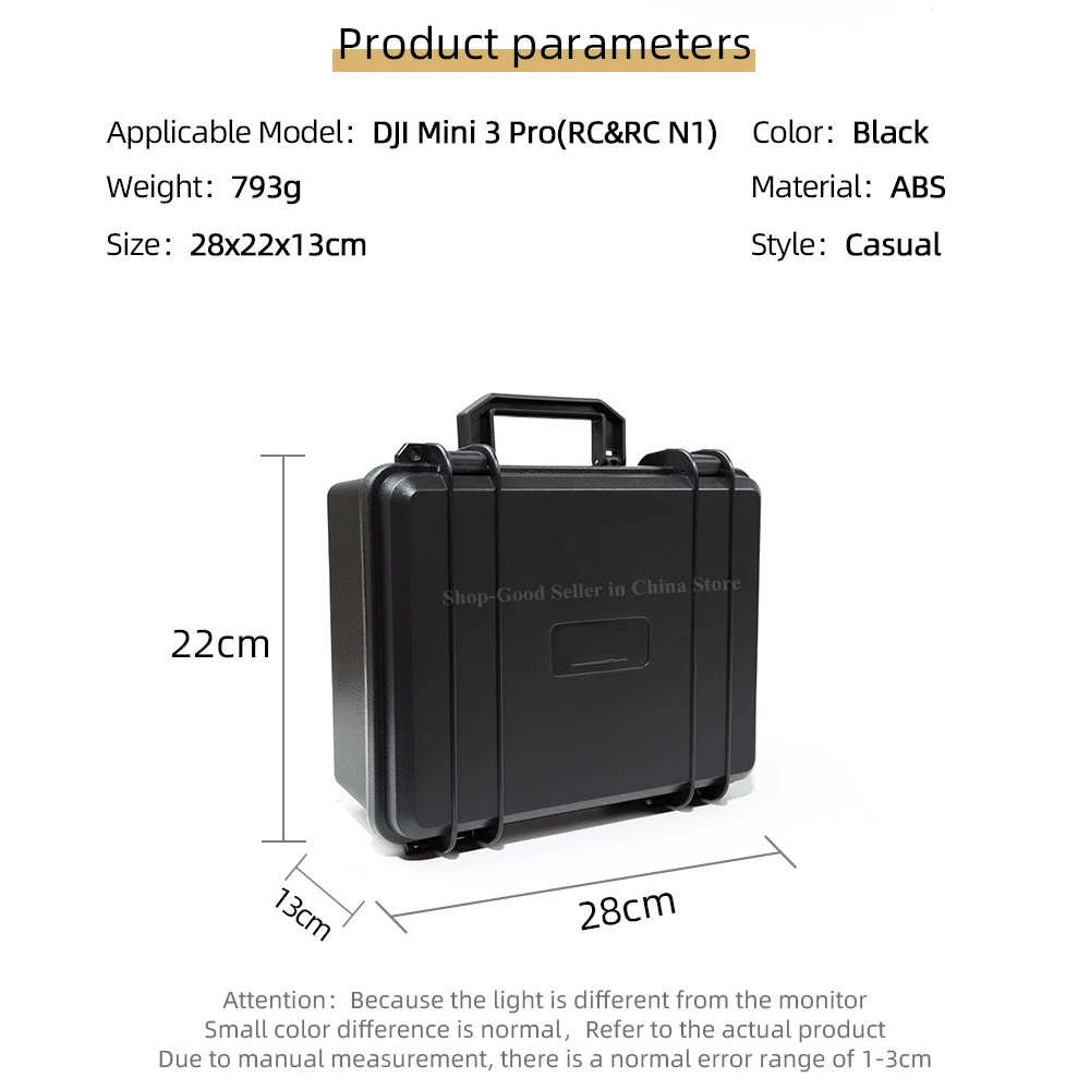 Storage Case for DJI Mini 3 PRO/Mini 3 Portable Suitcase Hard Shell Waterproof Explosion-proof Carrying Box Accessory