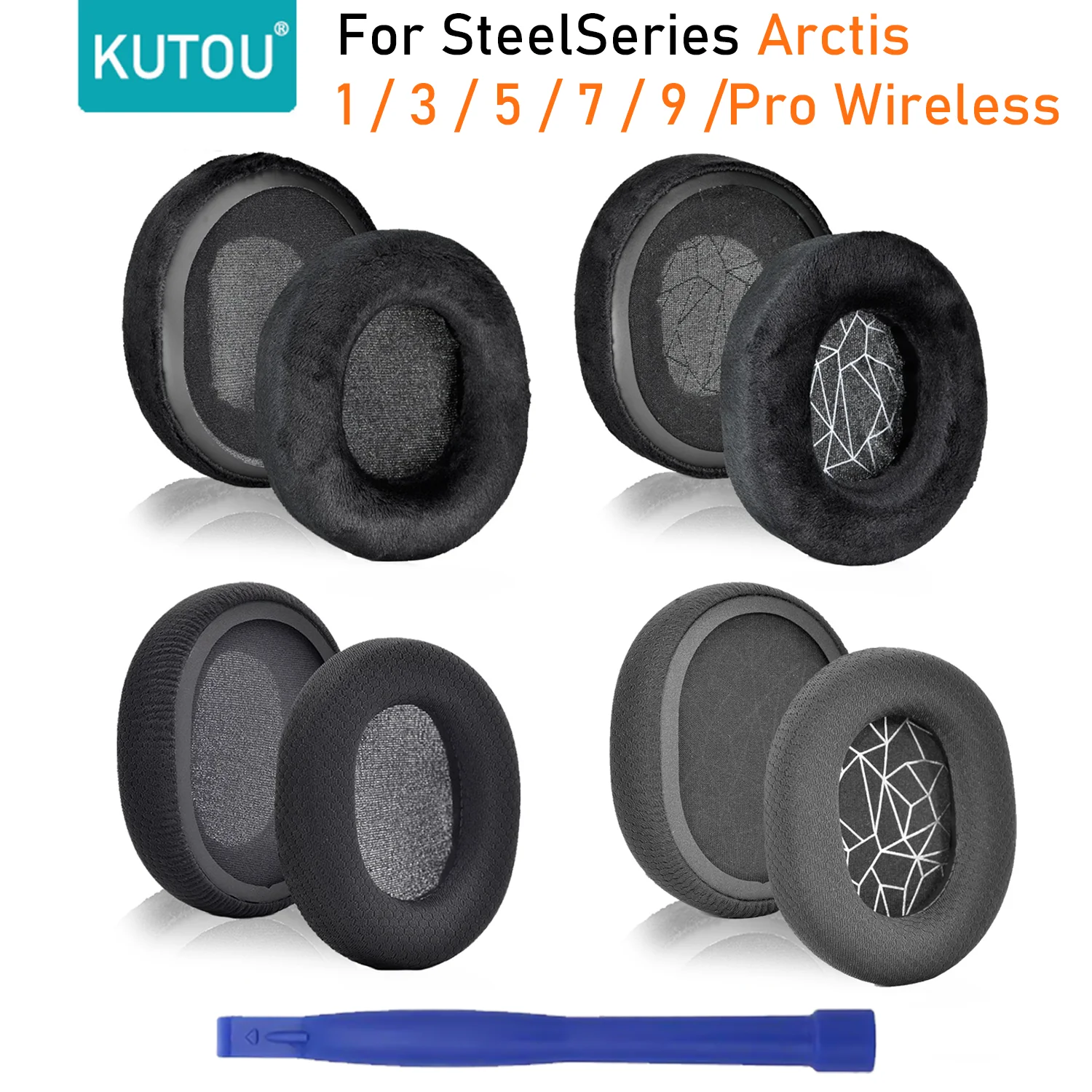 

KUTOU Replacement Earpads Cover for SteelSeries Arctis 1 3 5 7 9 PRO Gaming Headphone High Elastic Ear Pads Cushions Accessori