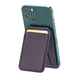 Premium Magnetic Folding Leather Wallet Card Holder Case with Stand Cover (PURPLE)