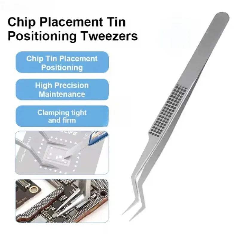 Tin Planting Tweezers Corrosion-Resistant Tools for Soldering and IC Chip Micro-repair Pliers Stainless Steel