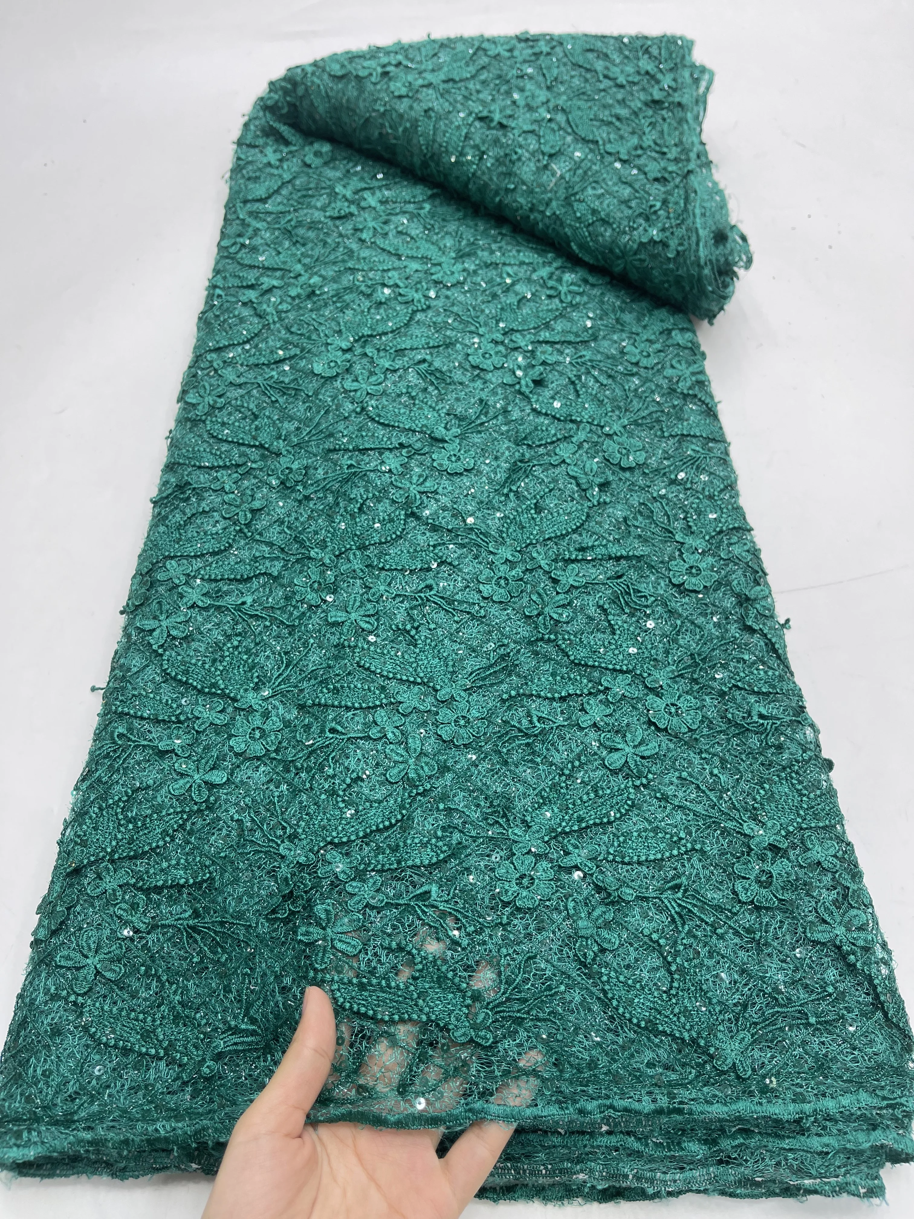 

White High Quality African Nigerian Material Cord Lace Fabric For Wedding With sequin Groom Embroidery French Lace Fabrics