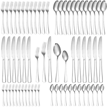60 pezzi set di posate set di posate posate in acciaio inossidabile torta forchetta da frutta cucchiaio da tè coltello da cucina forchetta cucchiaio set di stoviglie 1