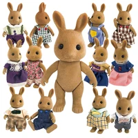 1:12 Forest Animal Family Dolls Accessories Doll Clothes for Rabbit Cat Bear Plush Toys Soft Dress Skirt Play House for Gifts 1