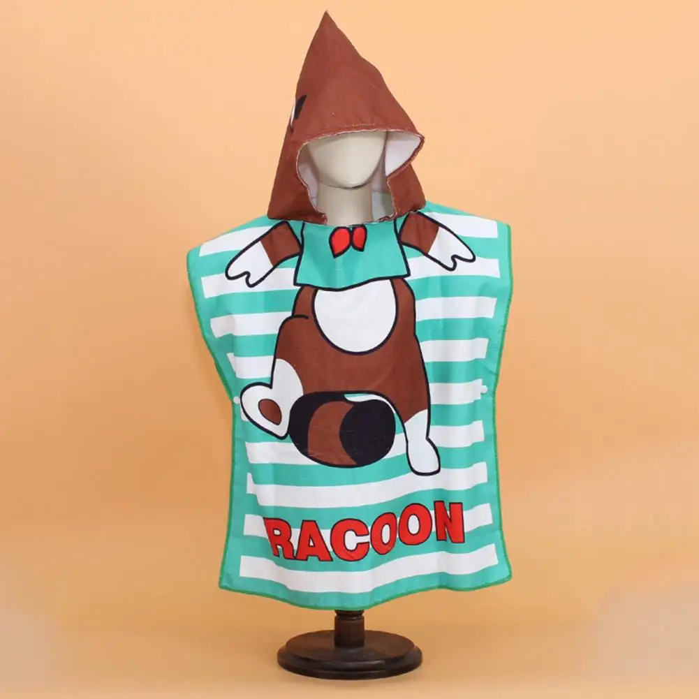 Children Bath Wrap with Hood Kids Cartoon Printed Hooded Beach Towel Poncho Quick-drying Super Absorbent for Toddlers for Pool