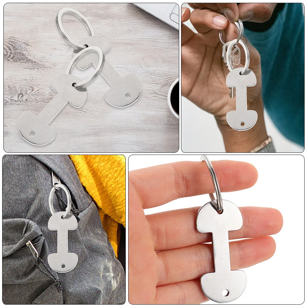 6/8/12Pcs Key Ring Metal Shopping Trolley Tokens Convenient Trolley Tokens Trolley Tokens Keyring Shopping Cart Token Solver 4