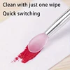 ZZ06 Nail Arts Silicone Applicator Sticks Reusable Chrome Glitter Applying Manicure Tool Easy-Daub Pigment Silicone Nail Brush 6