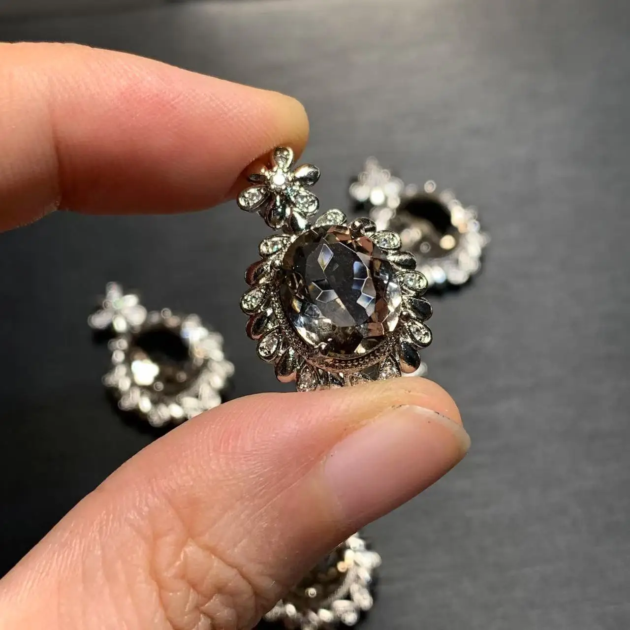 OVAL Natural Smoky Quartz Pendant Necklace Fine Jewelry Handmade Stones Wholesale Healing Energy Gift Lucky Jewelry