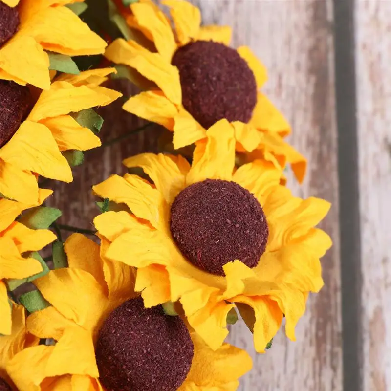 100pcs Simulation Sunflowers Artificial Paper Sunflower Bouquet Artificial Flower For Wedding Decor DIY Photography Decoration