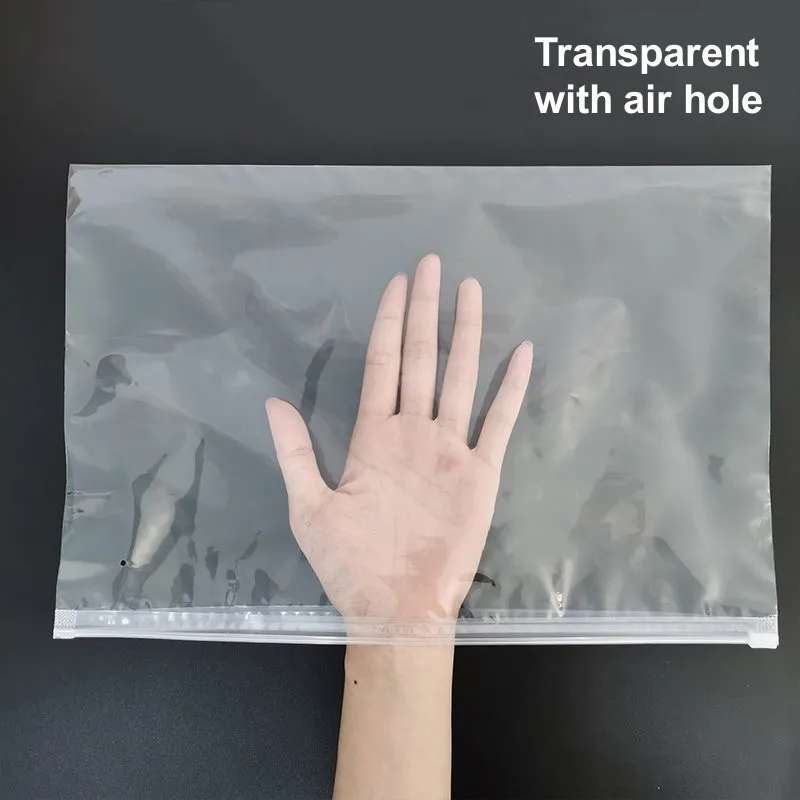 StoBag 50pcs Transparent Clothing Packaging Zipper Bags Plastic