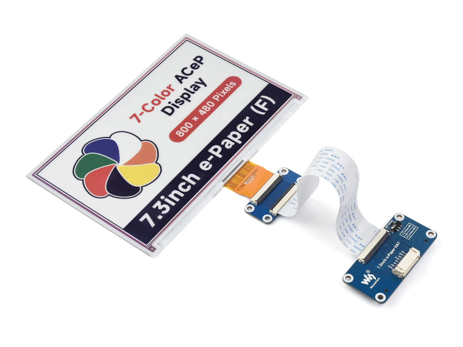 ̺꽦 7.3 ġ ACeP 7     ũ ÷ , 800  480 ȼ, 3.3V/5V mcus ȣȯǴ SPI 