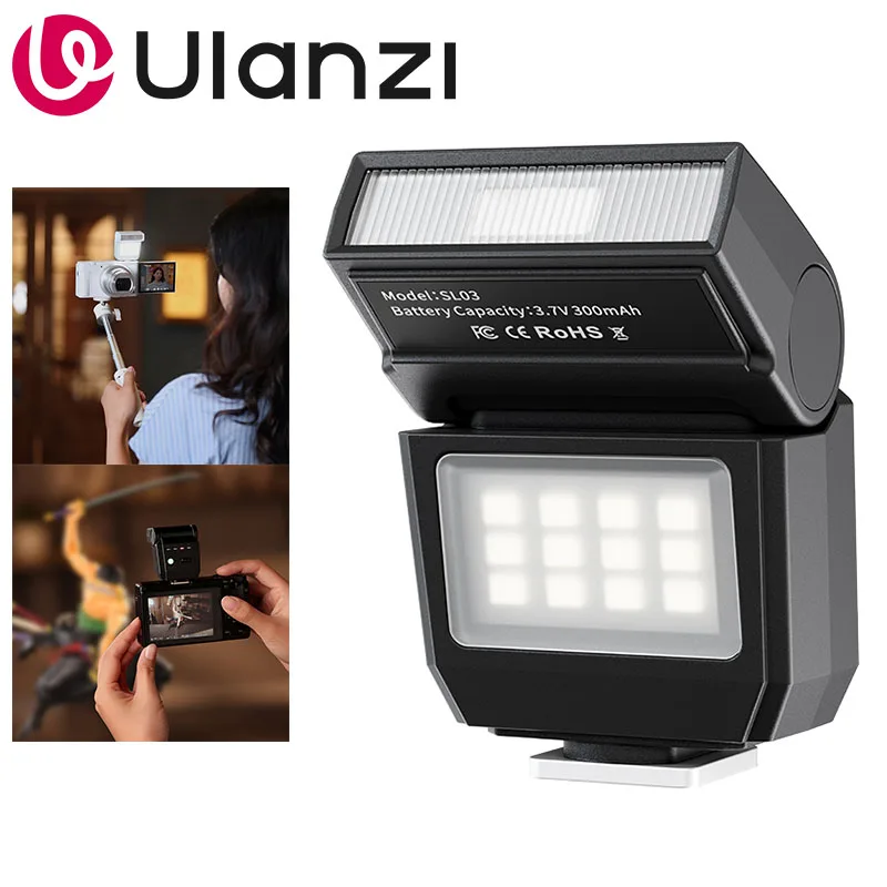 Ulanzi SL03 Spark Lite Mini cámara Speedlite luz de Flash 6500K para Sony Canon Nikon Fuji Pentax Olympus fotografía DSLR