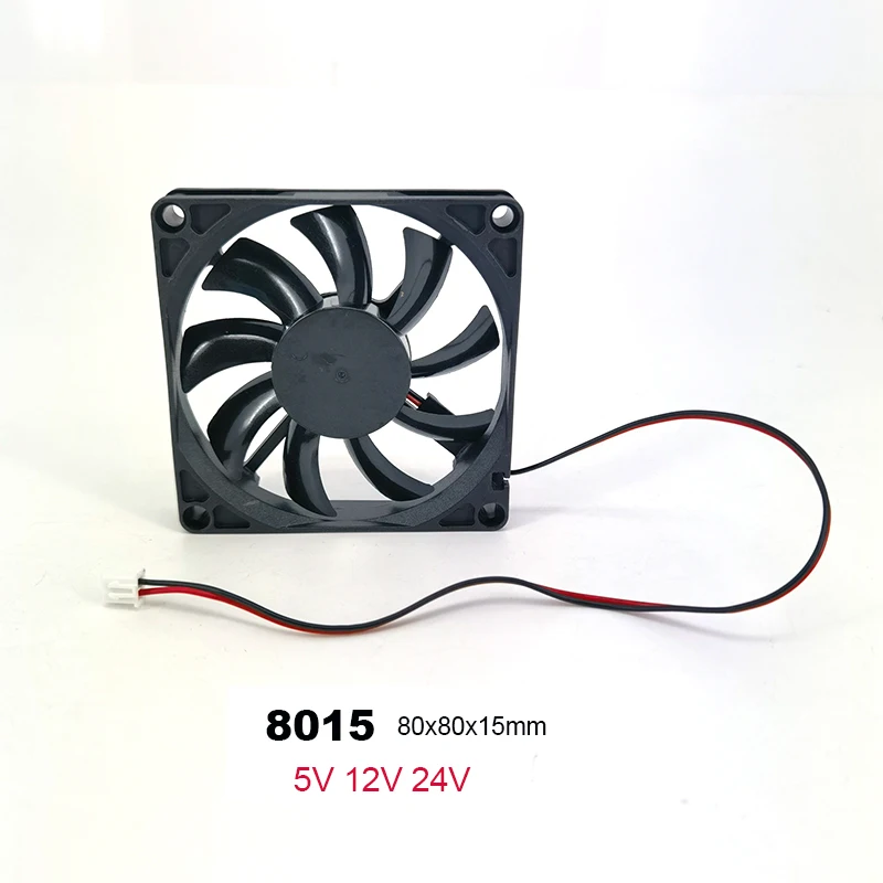 8015 8cm 80mm fan 80x80x15mm DC 5V 12V 24V 2pin cooling fan router chassis power supply 3D printer W28