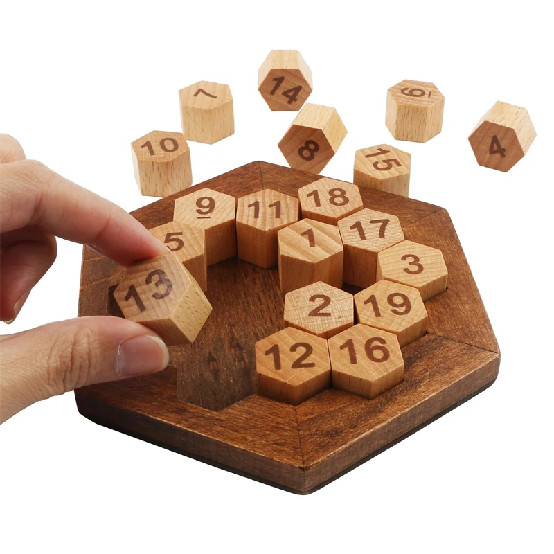 Wooden Hexagon Sudoku Number Puzzle Logical Thinking Math Games Toys Kids And Adults IQ Test Montessori Rompecabezas De Madera 6