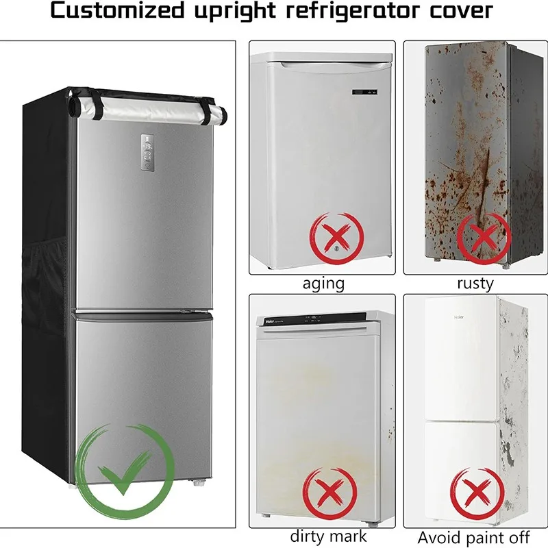 Dust Cover Oxford cloth vertical refrigerator protective cover Refrigerator dust and waterproof cover side size: 58.5x58.5x142cm