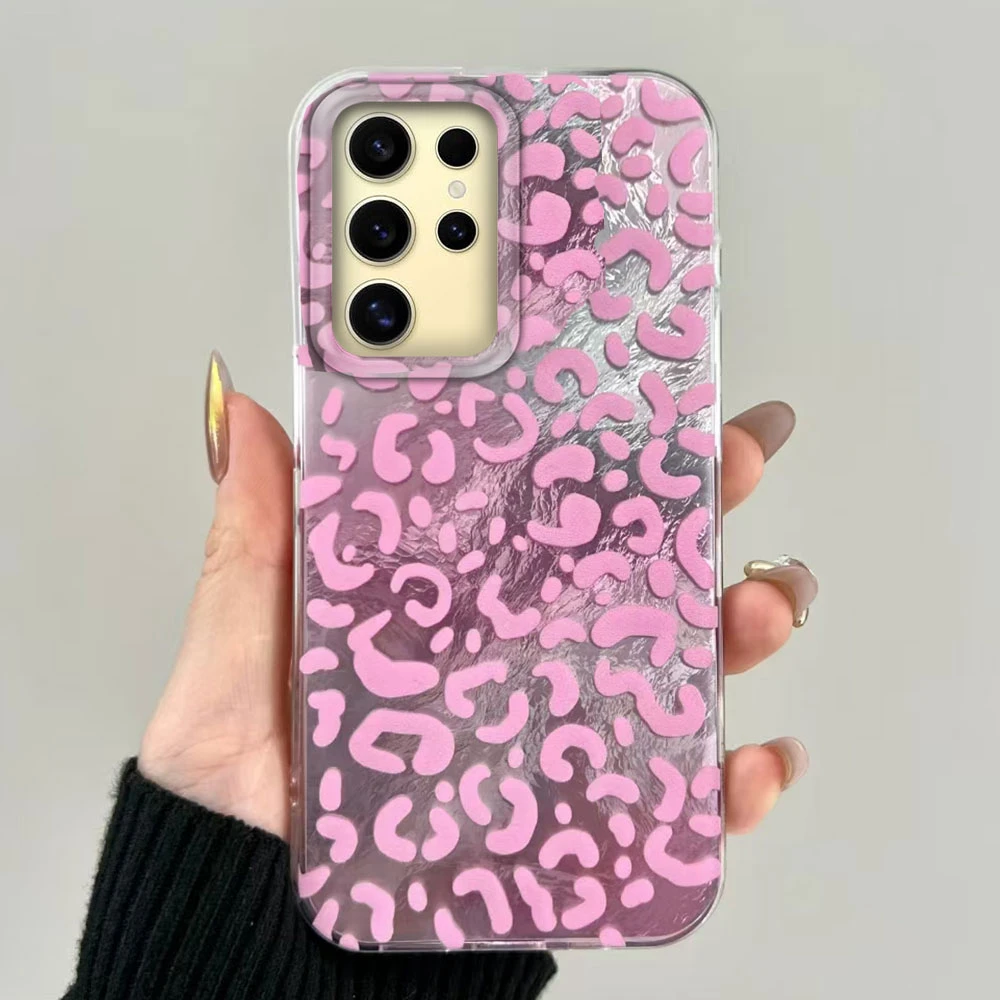 Pink Leopard Glacier Pattern Phone Case
