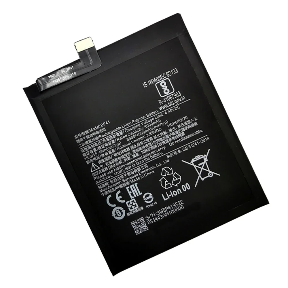 100% Original Replacement High Quality Battery For Xiaomi Redmi K20  Mi 9T Mi9T 4000mAh BP41 Premium Genuine Batteries Bateria