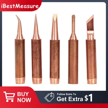 1/5pcs 900M-T Pure Copper Soldering Iron Tip Lead-free Solder Tips Welding Head BGA Soldering Tools Branding Iron