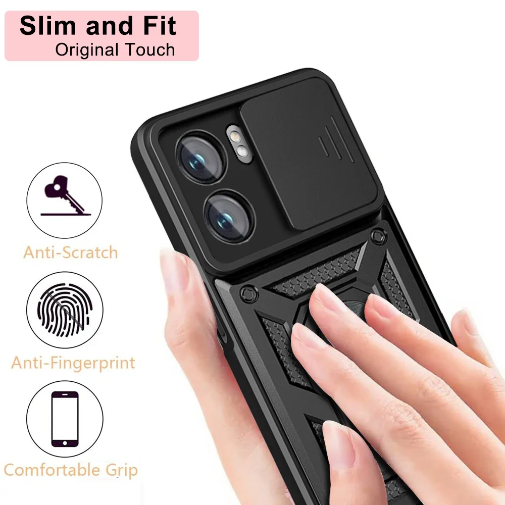 Durable Armor Case with Ring Magnetic Holder and Stand Functionality
