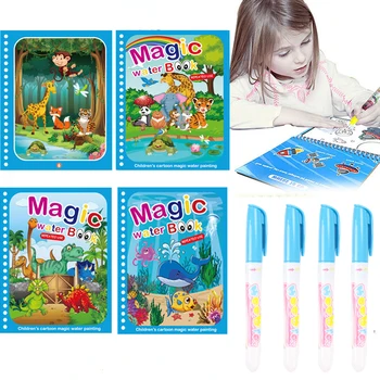 Children Early Education Toys Magical Book Water Drawing Montessori Toys Gift Reusable Coloring Book Magic Water Drawing Book 1