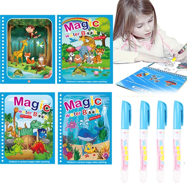 Children Early Education Toys Magical Book Water Drawing Montessori Toys Gift Reusable Coloring Book Magic Water Drawing Book 1