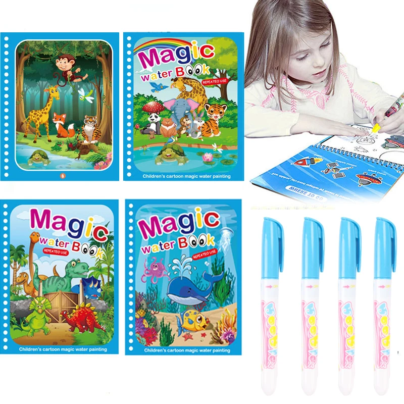 Coloring Book Kids Drawing Toys  Toys Water Paint Coloring Book - New Kids  Magic - Aliexpress