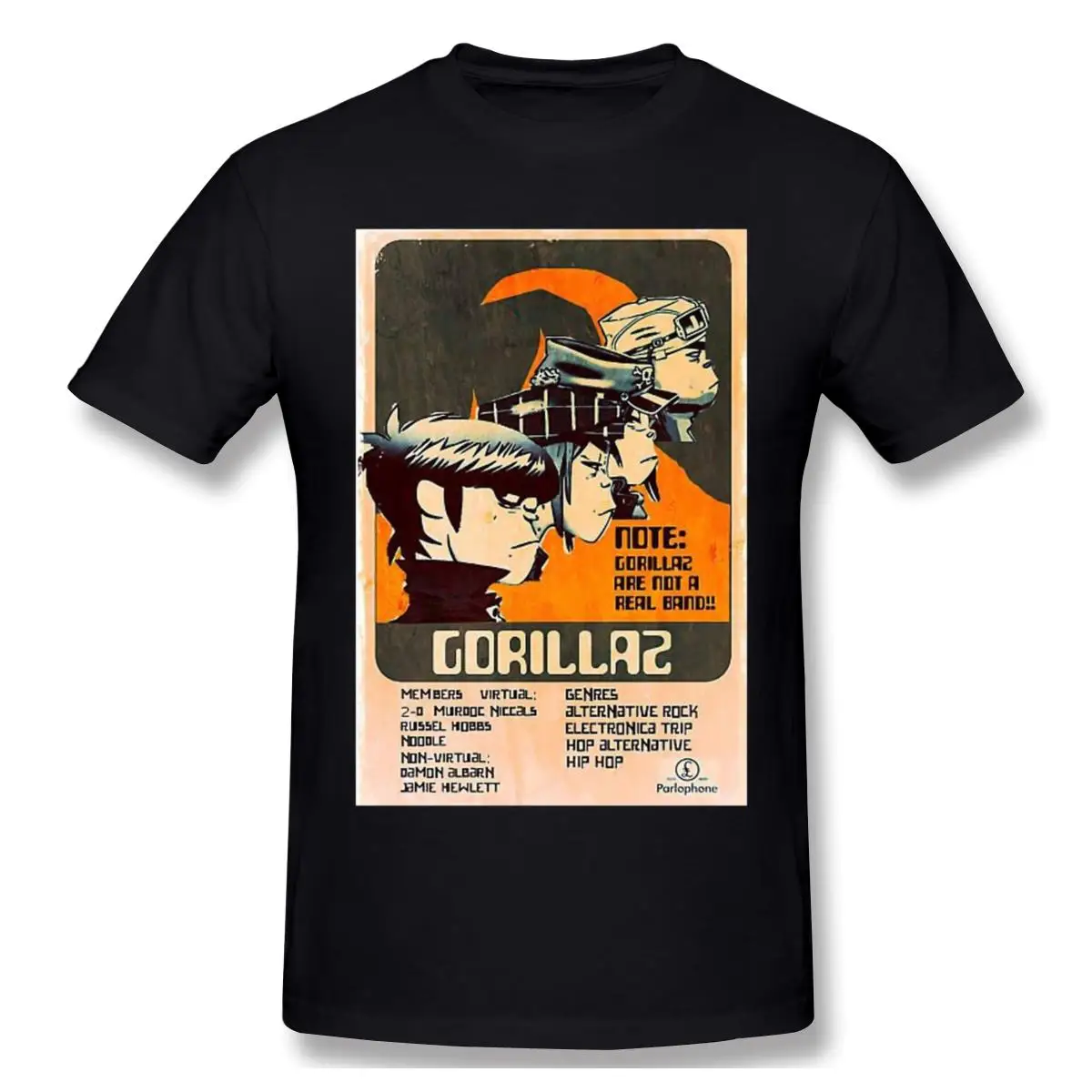 

Gorillaz Poster T Shirt Big Size Cotton Short Sleeve Custom Men Clothing