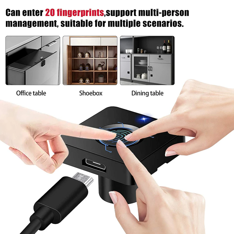Lucchetto Intelligente Con Impronta Digitale E Bluetooth – Ricaricabile USB Per Mobili, Cassetti, Armadietti