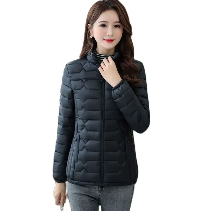 

New Autumn And Winter Eiderdown Cotton-padded Jacket Women's Short And Women's Slim And Loose Fashion Mother's Thincoat Tide5XL