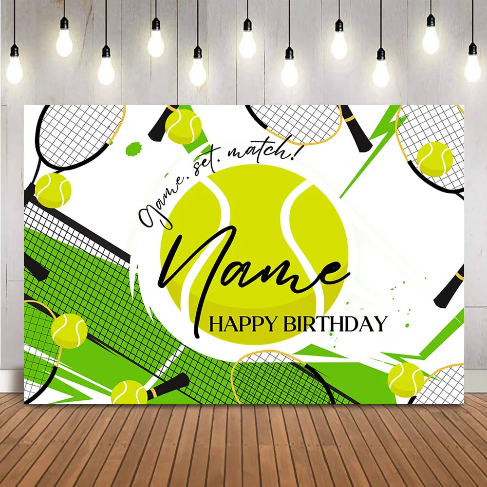 Tennis Balls Game Match Photo Background Happy Birthday Theme Party Decoration Backdrop Newborn Kids Photo Booth Props photo backdrop