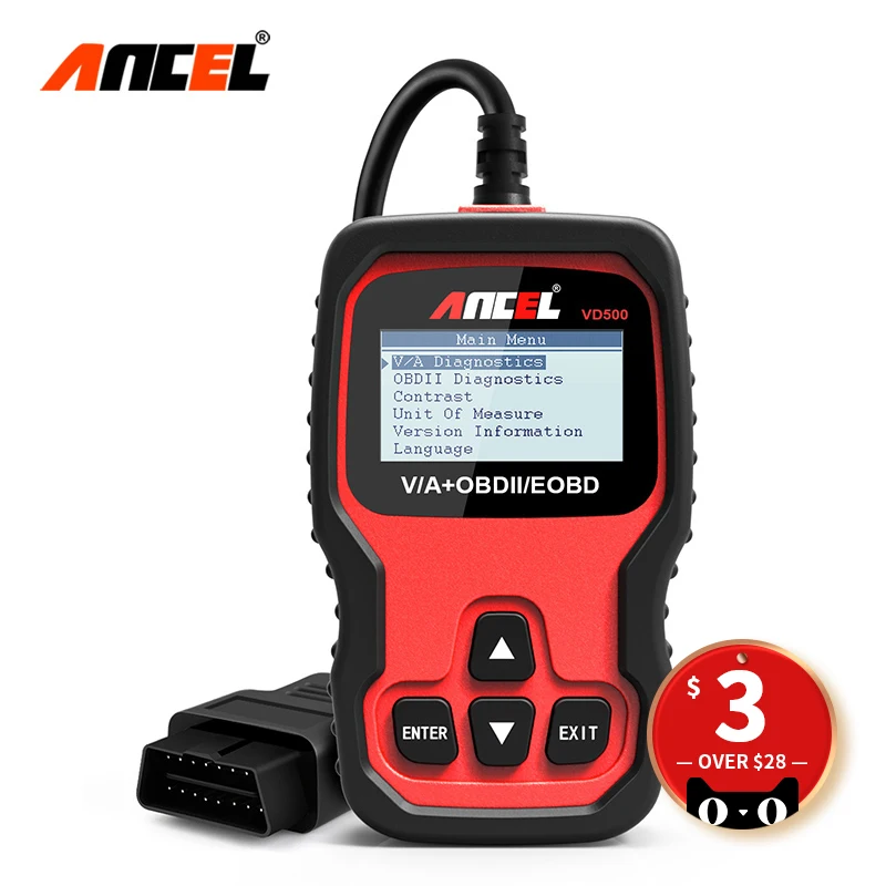 Ancel Vd500 Obd2 Automotive Scanner Full System Code Reader Airbag Abs