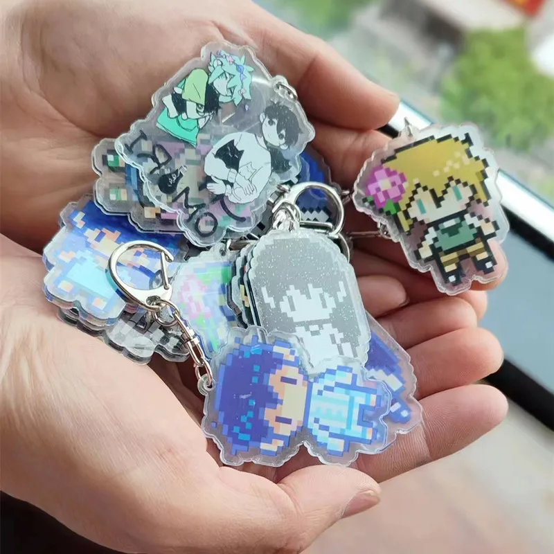 14 Styles Anime Omori Pixel Keychain Cartoon Figures Basil Kel