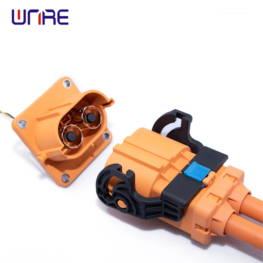 1pcs 125/150/200a dc 1500v high voltage connector 2p right angle plugs